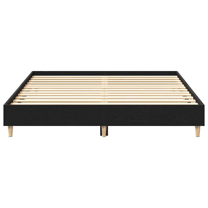 Rám Postele Černý Dub 203 X 143 X 25 Cm Kompozitní Dřevo