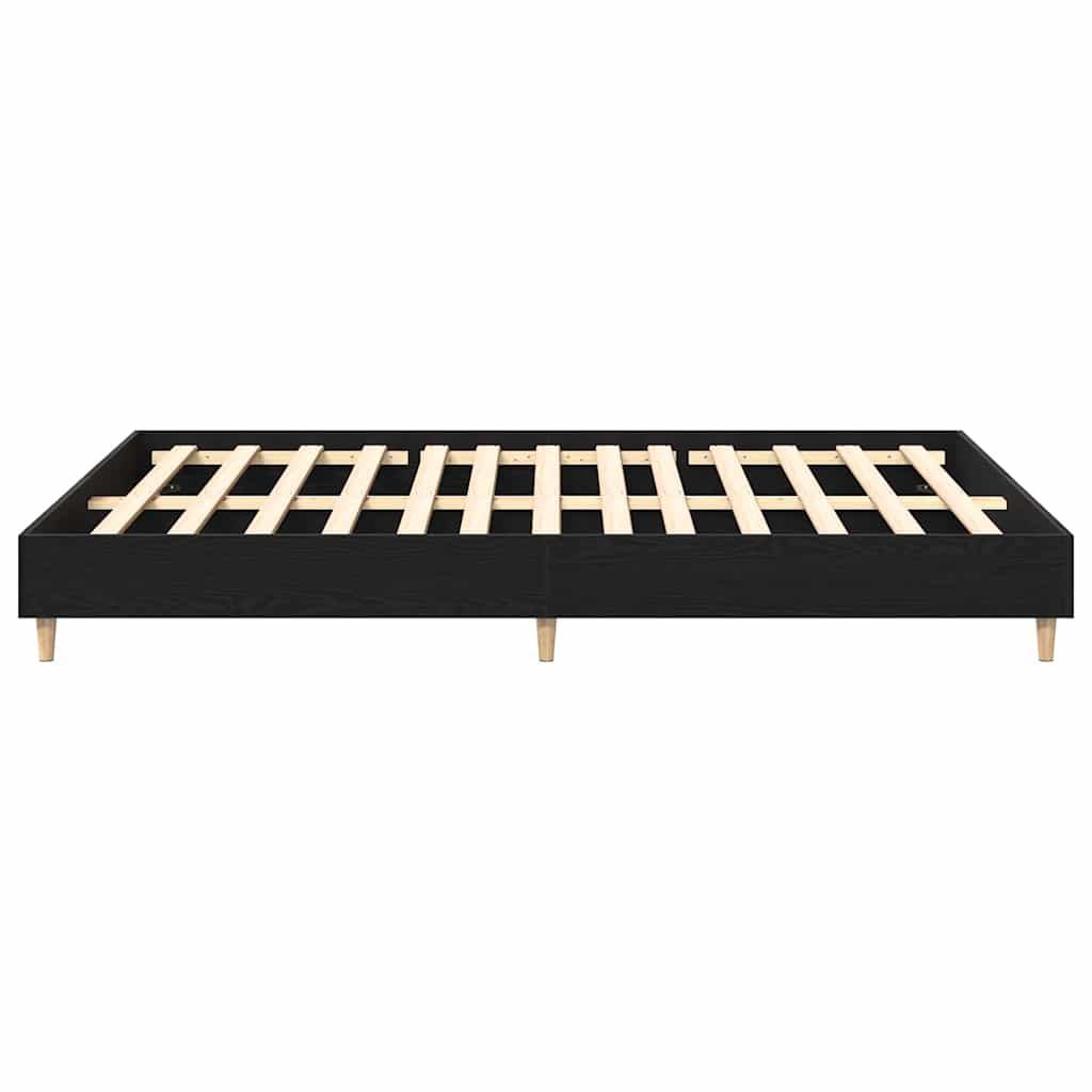 Rám Postele Černý Dub 203 X 143 X 25 Cm Kompozitní Dřevo