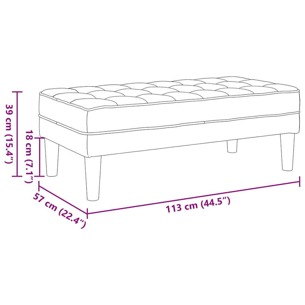 Lavice S Polštářem 113 X 57 X 39 Cm Samet