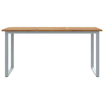 Zahradní Stůl Šedá 160 X 80 X 75 Cm Masivní Akátové Dřevo
