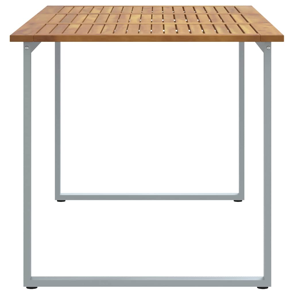 Zahradní Stůl Šedá 160 X 80 X 75 Cm Masivní Akátové Dřevo