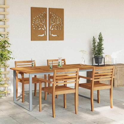 Zahradní Stůl Šedá 180 X 90 X 75 Cm Masivní Akátové Dřevo