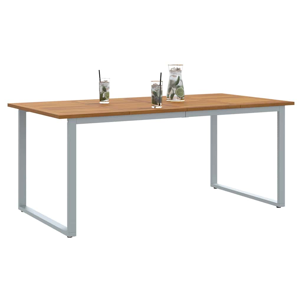 Zahradní Stůl Šedá 180 X 90 X 75 Cm Masivní Akátové Dřevo
