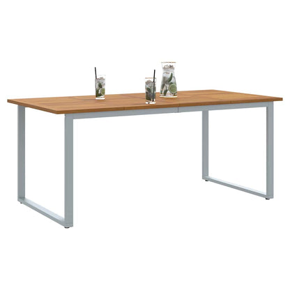 Zahradní Stůl Šedá 180 X 90 X 75 Cm Masivní Akátové Dřevo