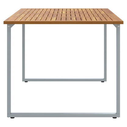 Zahradní Stůl Šedá 180 X 90 X 75 Cm Masivní Akátové Dřevo