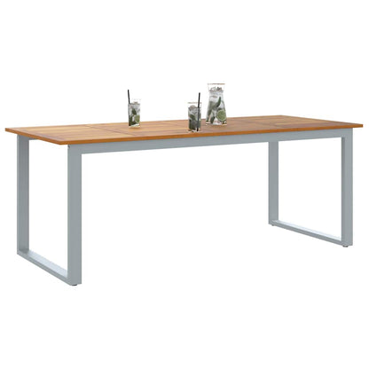 Zahradní Stůl Šedá 200 X 90 X 75 Cm Masivní Akátové Dřevo