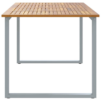 Zahradní Stůl Šedá 200 X 90 X 75 Cm Masivní Akátové Dřevo
