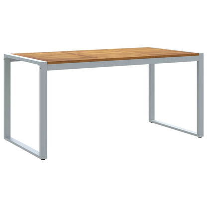 Zahradní Stůl Šedá 160 X 80 X 75 Cm Masivní Akátové Dřevo