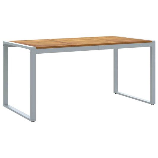 Zahradní Stůl Šedá 160 X 80 X 75 Cm Masivní Akátové Dřevo