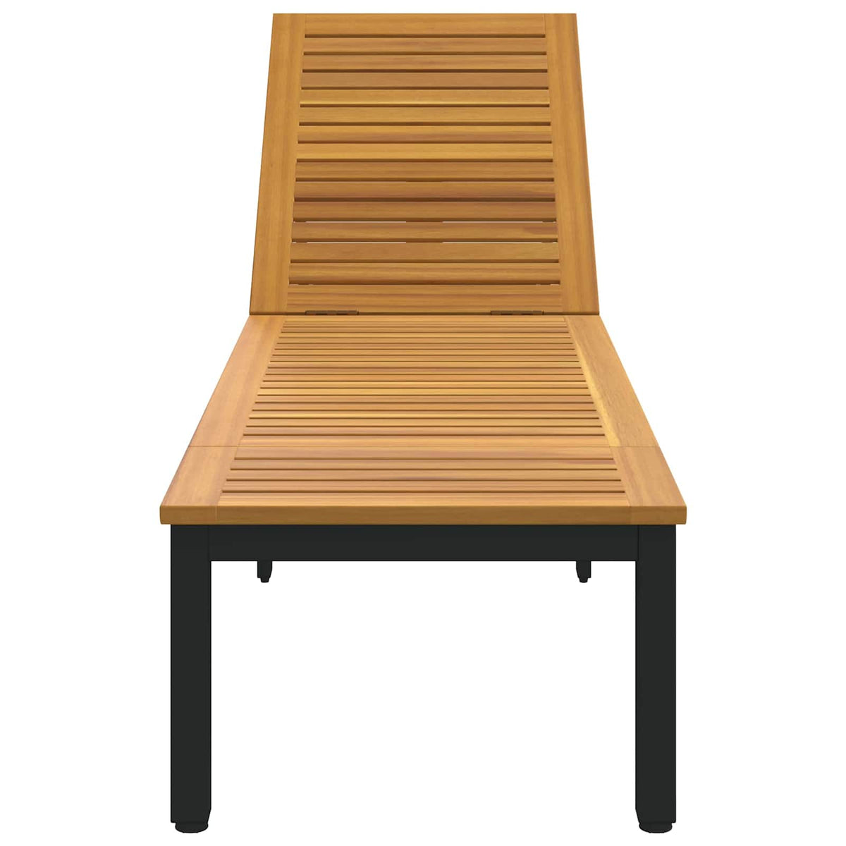 Zahradní Lehátko Černá 200 X 55 X 35 Cm Masivní Akátové Dřevo
