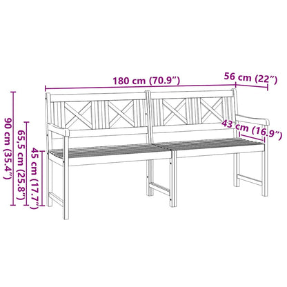 Venkovní Lavice Přírodní 180 X 56 X 90 Cm Masivní Akátové Dřevo