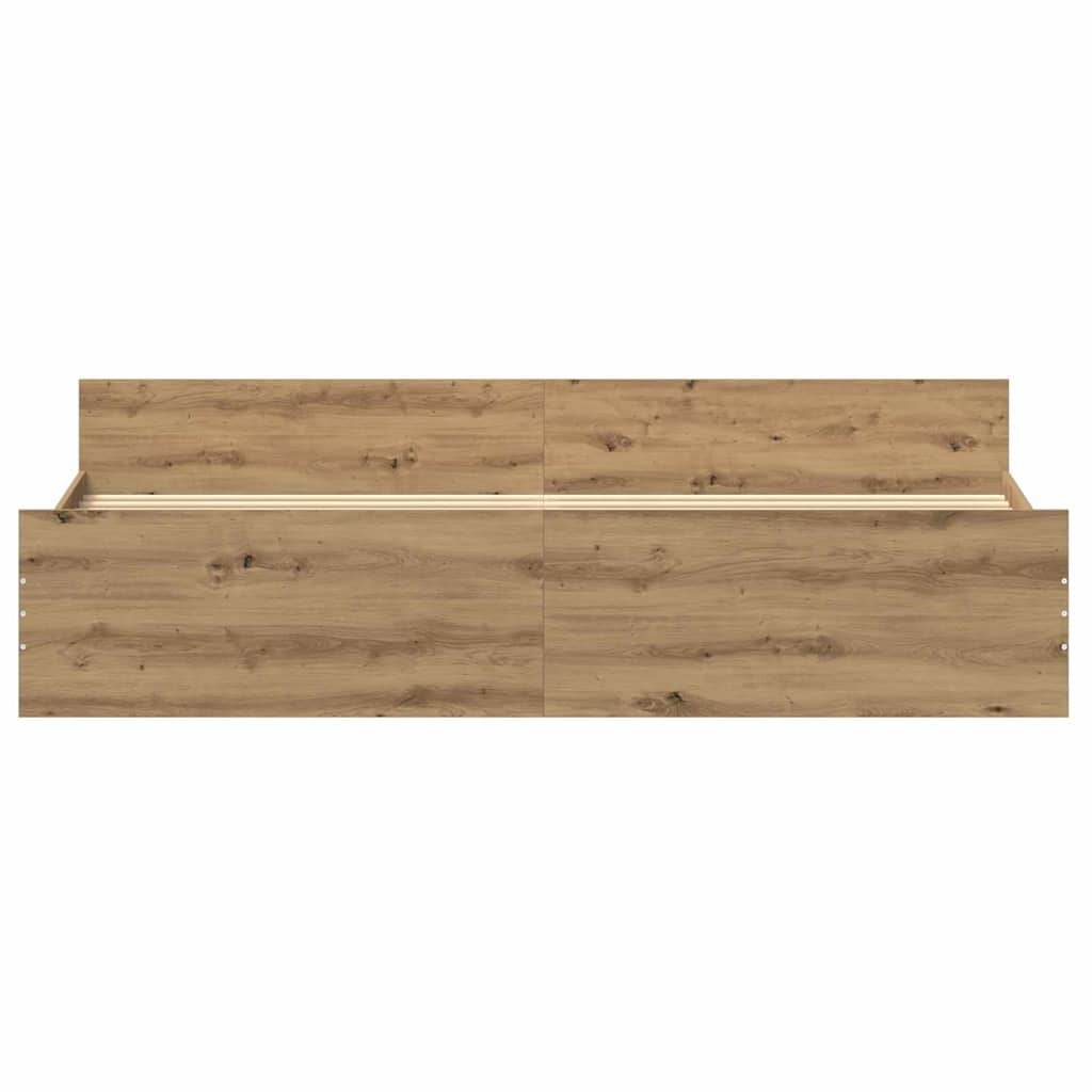 Rám Postele Artisanový Dub 203 X 203 X 50 Cm Kompozitní Dřevo