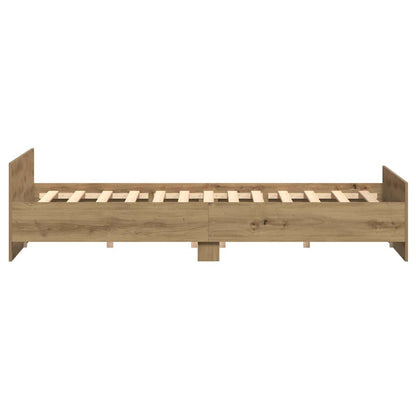 Rám Postele Artisanový Dub 203 X 203 X 50 Cm Kompozitní Dřevo