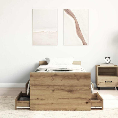 Rám Postele Artisanový Dub 193 X 78 X 50 Cm Kompozitní Dřevo