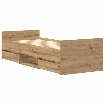Rám Postele Artisanový Dub 193 X 78 X 50 Cm Kompozitní Dřevo