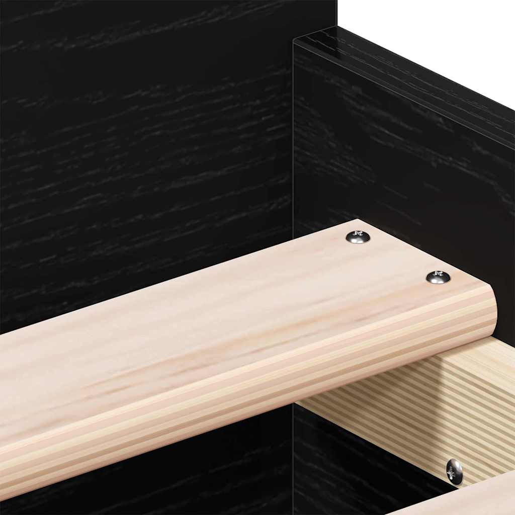 Rám Postele S Čelo Černý Dub 193 X 78 X 50 Cm Kompozitní Dřevo