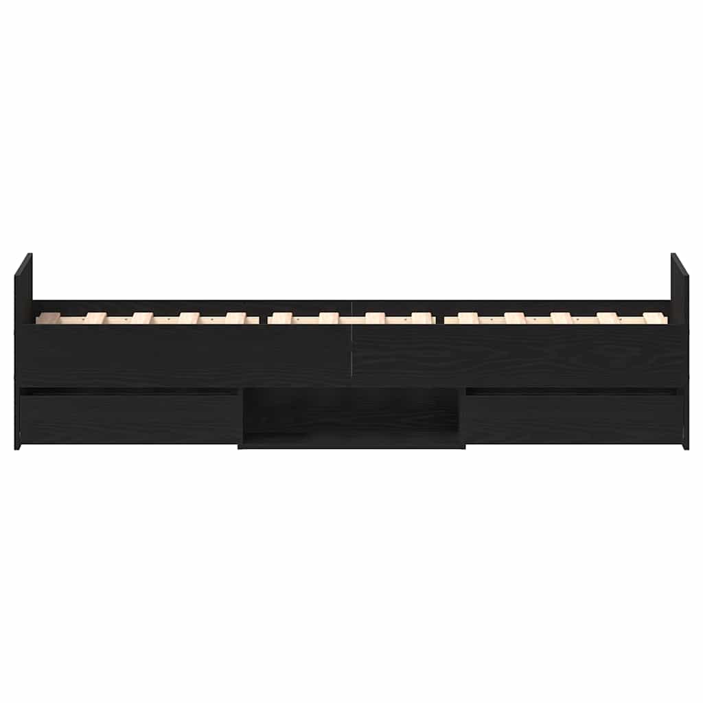 Rám Postele S Čelo Černý Dub 193 X 78 X 50 Cm Kompozitní Dřevo