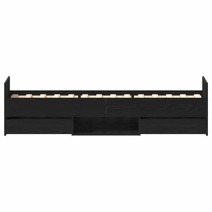 Rám Postele S Čelo Černý Dub 193 X 78 X 50 Cm Kompozitní Dřevo