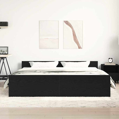 Rám Postele Bez Matrace Černý Dub 180X200 Cm, Dřevěné Podlahy