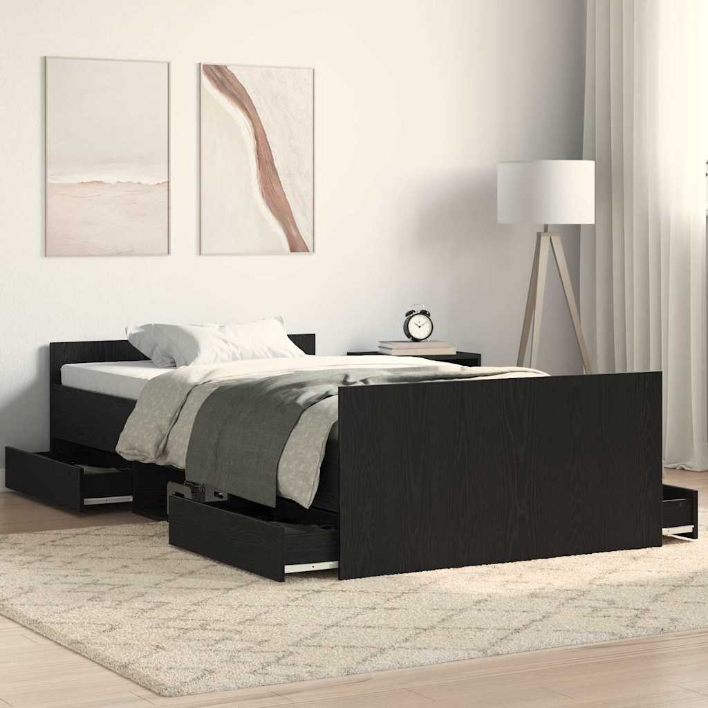 Rám Postele Černý Dub 203 X 103 X 50 Cm Kompozitní Dřevo