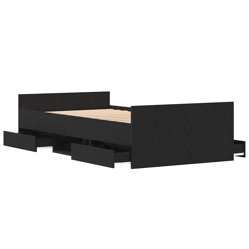 Rám Postele Černý Dub 203 X 93 X 50 Cm Kompozitní Dřevo