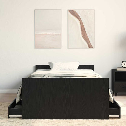 Rám Postele Černý Dub 193 X 93 X 50 Cm Kompozitní Dřevo