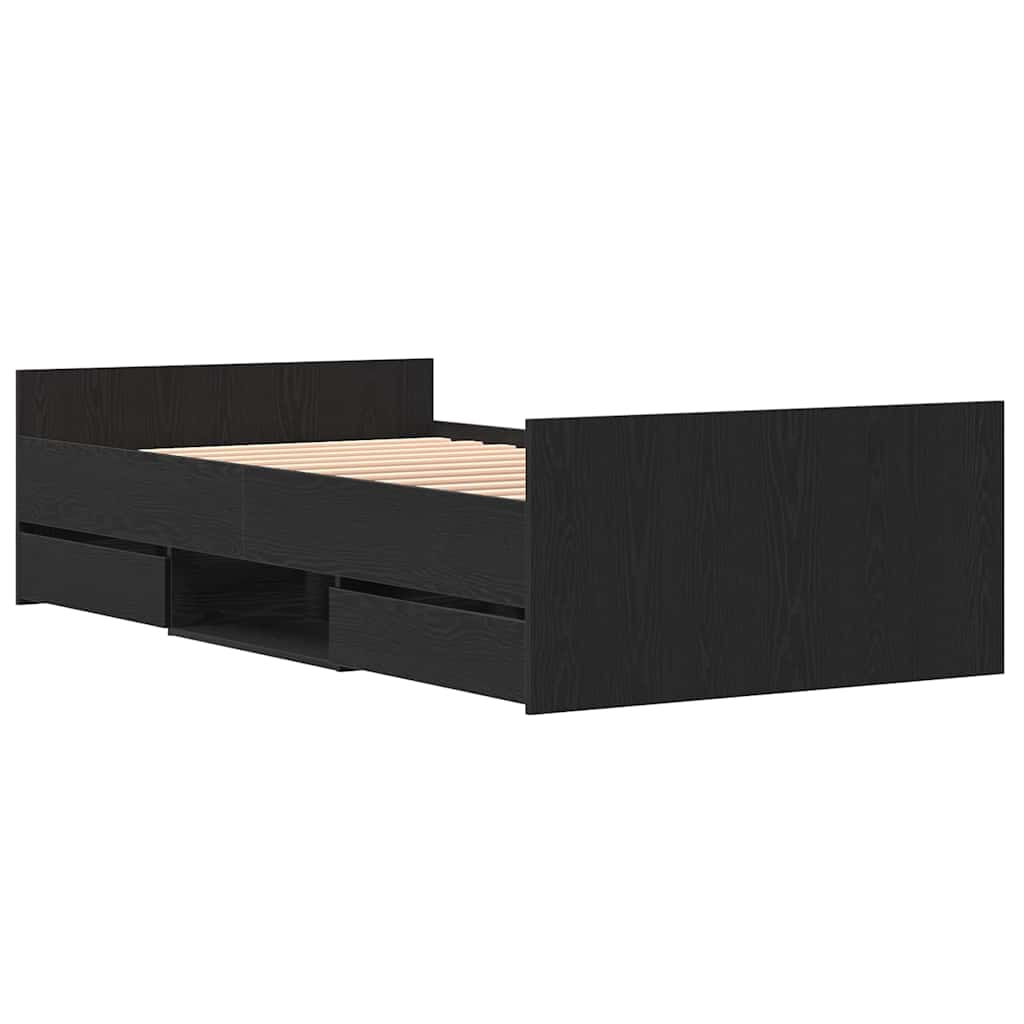 Rám Postele Černý Dub 193 X 93 X 50 Cm Kompozitní Dřevo