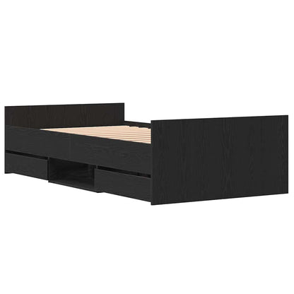 Rám Postele Černý Dub 193 X 93 X 50 Cm Kompozitní Dřevo