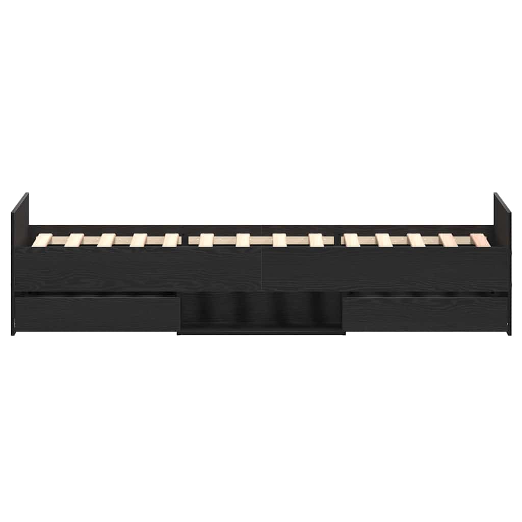 Rám Postele Černý Dub 193 X 93 X 50 Cm Kompozitní Dřevo