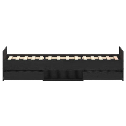 Rám Postele Černý Dub 193 X 93 X 50 Cm Kompozitní Dřevo