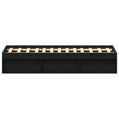 Rám Postele Bez Matrace Černý Dub Kompozitní Dřevo Černý Dub