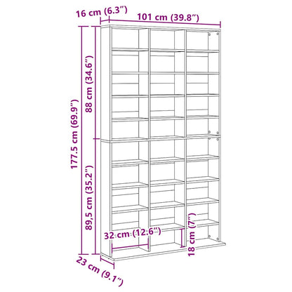 Cd Skříň Artisanový Dub 101 X 23 X 177,5 Cm Kompozitní Dřevo