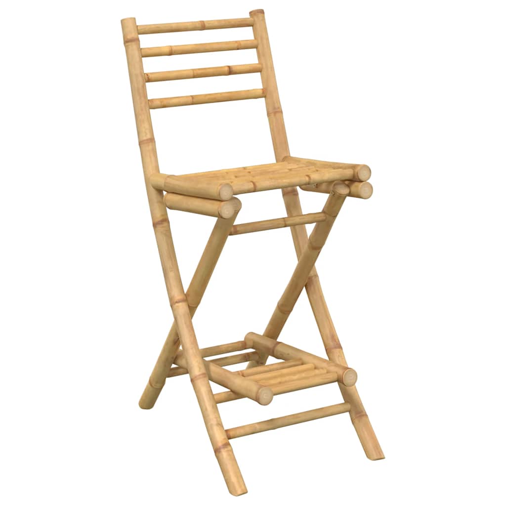 Venkovní Barové Stoličky S Opěrkami Nohou 2 Ks Skládací Bambus