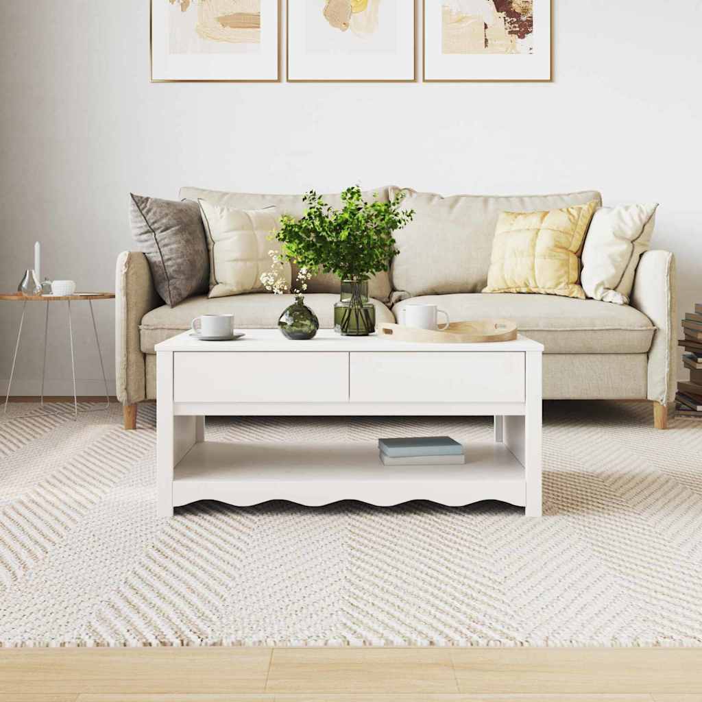 Konferenční Stolek Se Zásuvkou Drammen Bílá 99 X 55 X 45 Cm