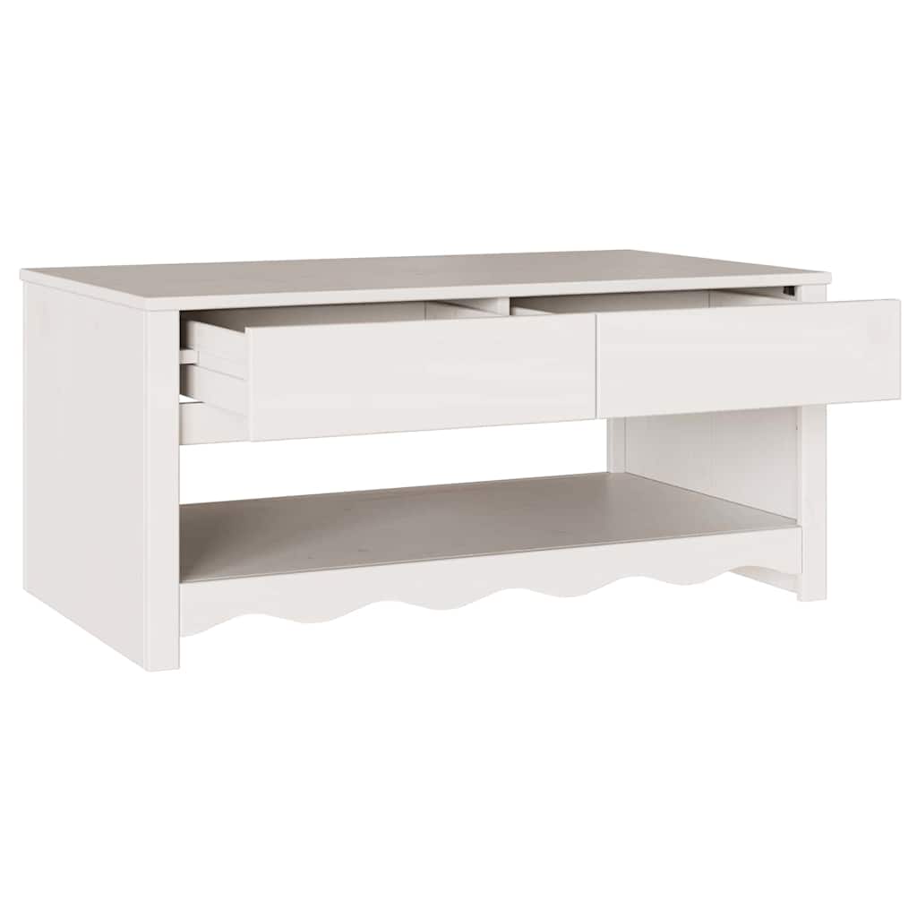 Konferenční Stolek Se Zásuvkou Drammen Bílá 99 X 55 X 45 Cm