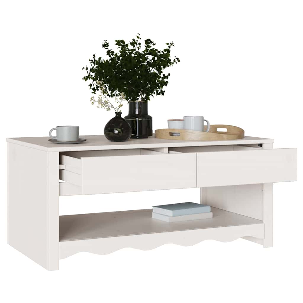 Konferenční Stolek Se Zásuvkou Drammen Bílá 99 X 55 X 45 Cm