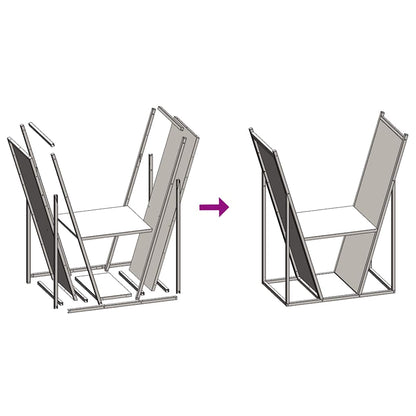 Stojan Na Palivové Dřevo Černý Ocel Válcovaná Za Studena