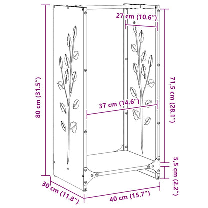 Stojan Na Palivové Dřevo Černý Ocel Válcovaná Za Studena