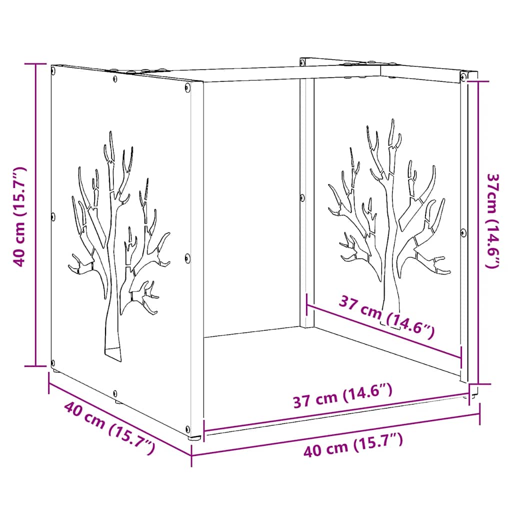 Stojan Na Palivové Dřevo Černý Ocel Válcovaná Za Studena