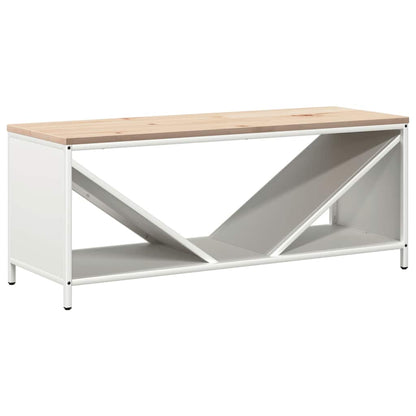 Stojan Na Palivové Dřevo S Dřevěnou Horní Deskou Bílý