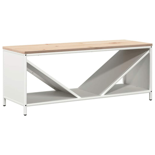 Stojan Na Palivové Dřevo S Dřevěnou Horní Deskou Bílý