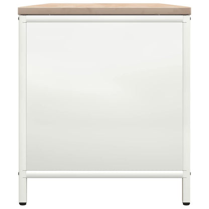 Stojan Na Palivové Dřevo S Dřevěnou Horní Deskou Bílý