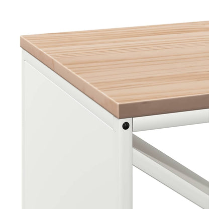 Stojan Na Palivové Dřevo S Dřevěnou Horní Deskou Bílý