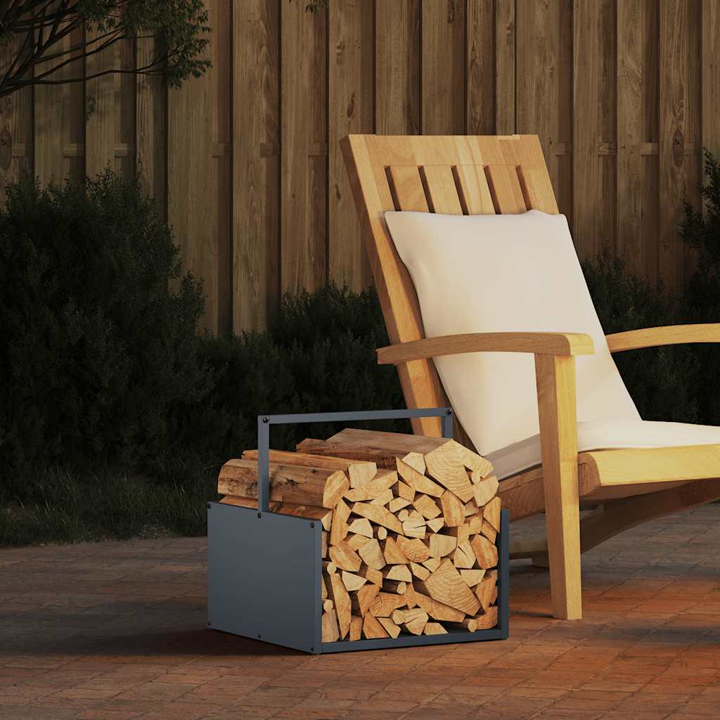 Stojan Na Palivové Dřevo Černý Ocel Válcovaná Za Studena