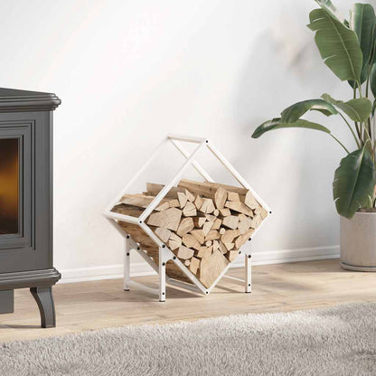 Stojan Na Palivové Dřevo Bílý Ocel Válcovaná Za Studena