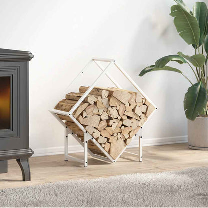 Stojan Na Palivové Dřevo Bílý Ocel Válcovaná Za Studena