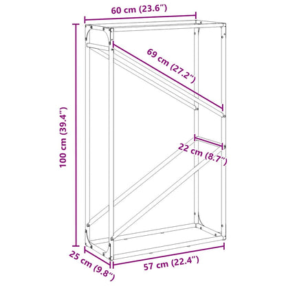 Stojan Na Palivové Dřevo Antracit Ocel Válcovaná Za Studena