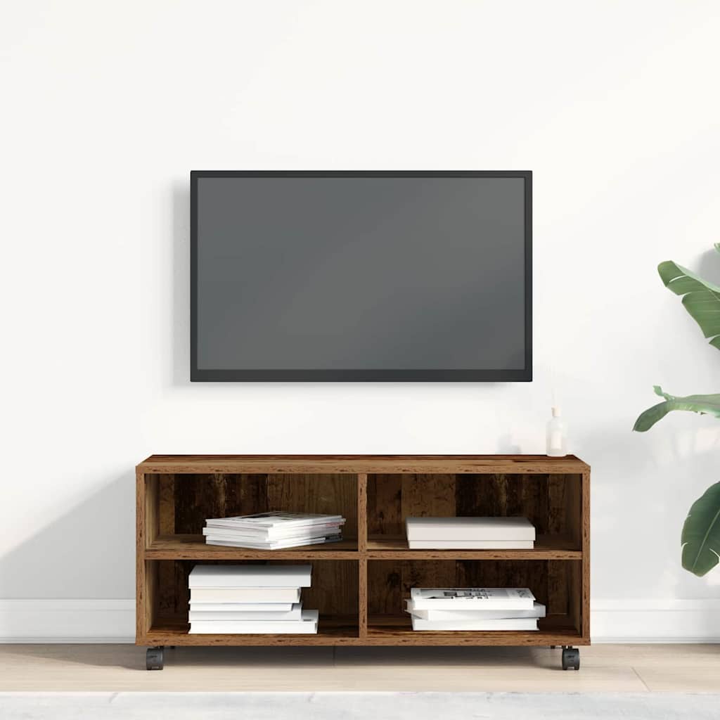 Televizní Skříň 90 X 35 X 40.5 Cm Hnědá Kompozitní Dřevo