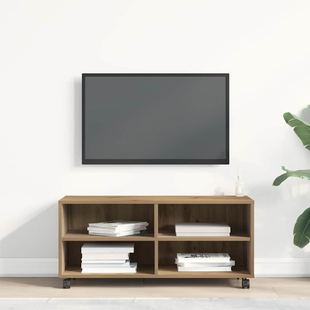Televizní Skříň 90 X 35 X 40.5 Cm Hnědá Kompozitní Dřevo