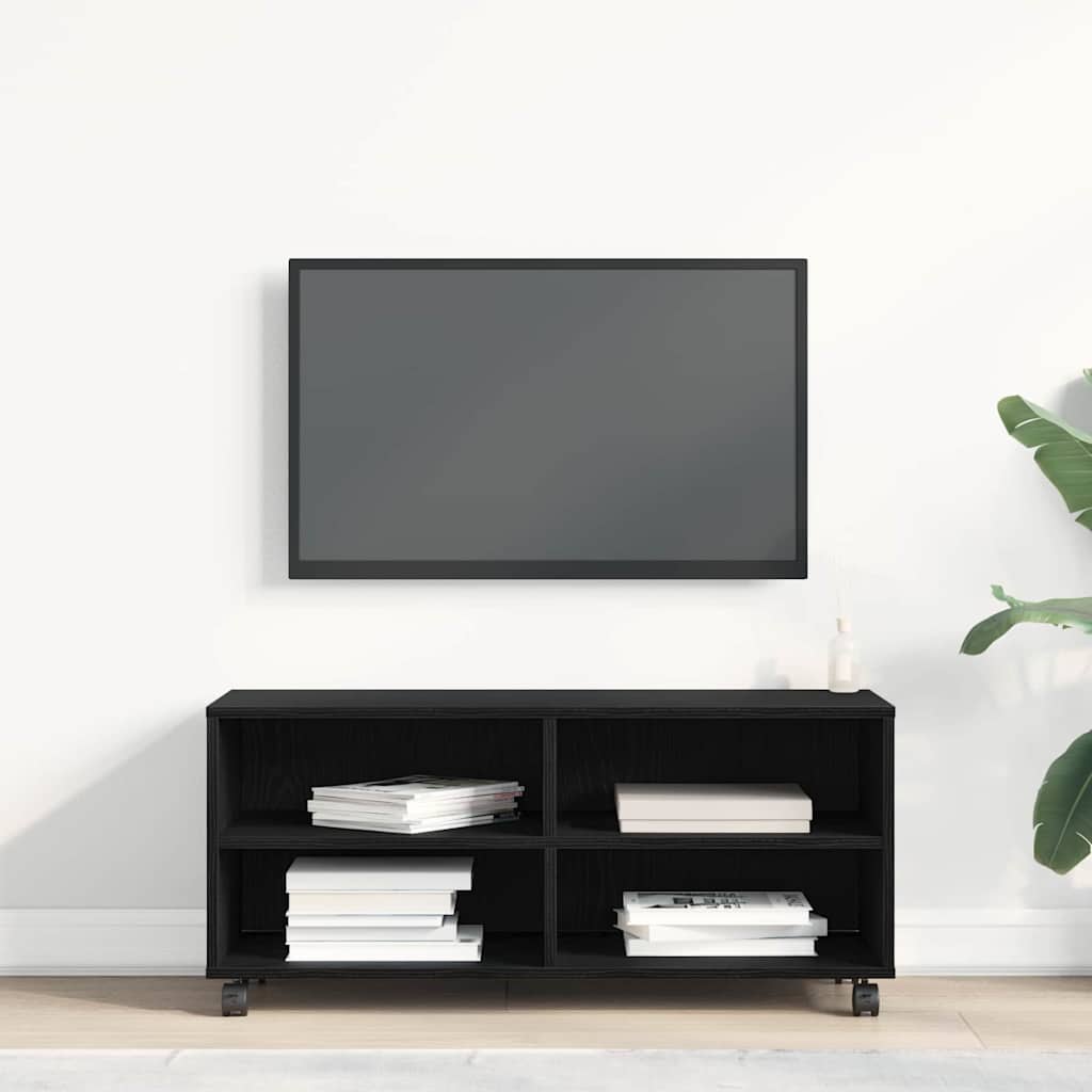Televizní Skříň 90 X 35 X 40.5 Cm Černá Kompozitní Dřevo